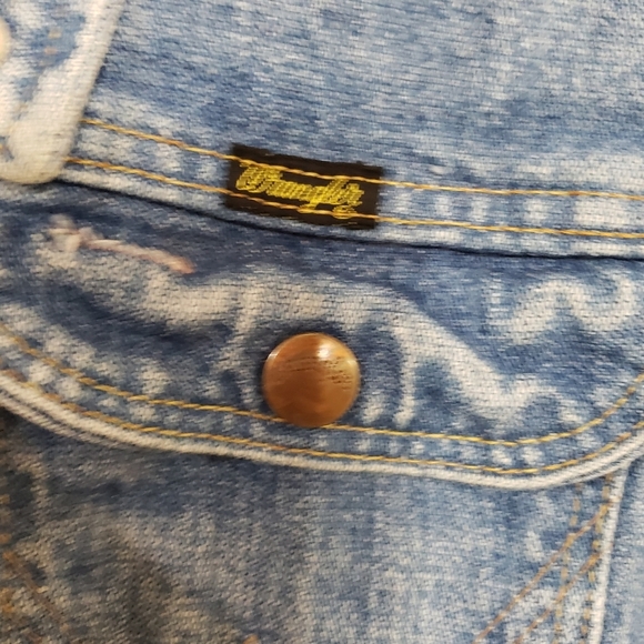 VINTAGE WRANGLER 70s Blue Jean Jacket Denim - Picture 6 of 10